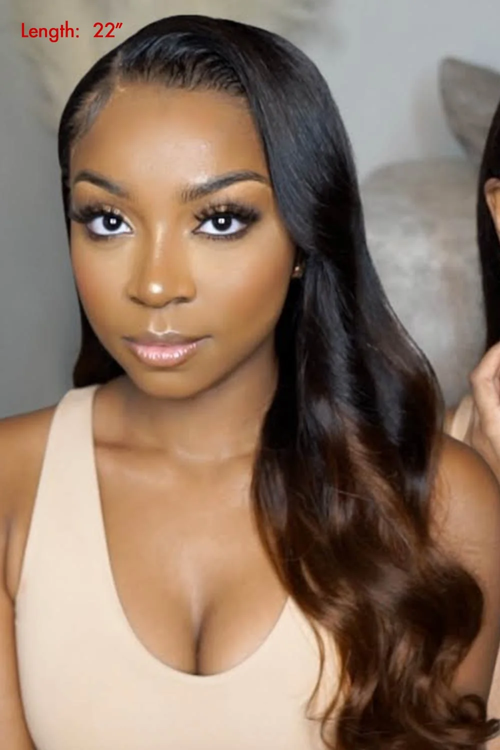 13x6 HD Lace Wig Ombre Dark Brown Human Hair - HD07 - Image 3