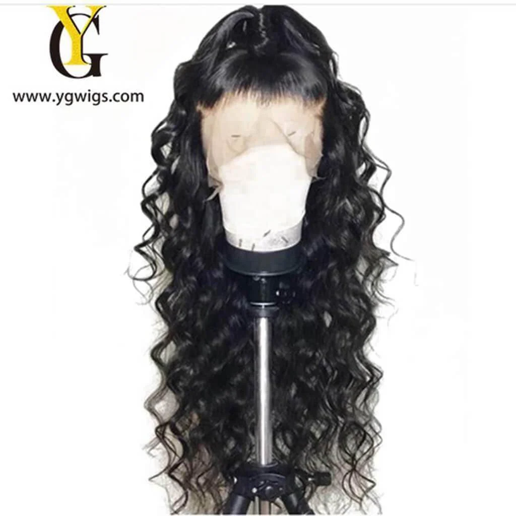 13x4 Full Lace Frontal Wigs Deep Loose Wave Black Virgin Hair - Image 4