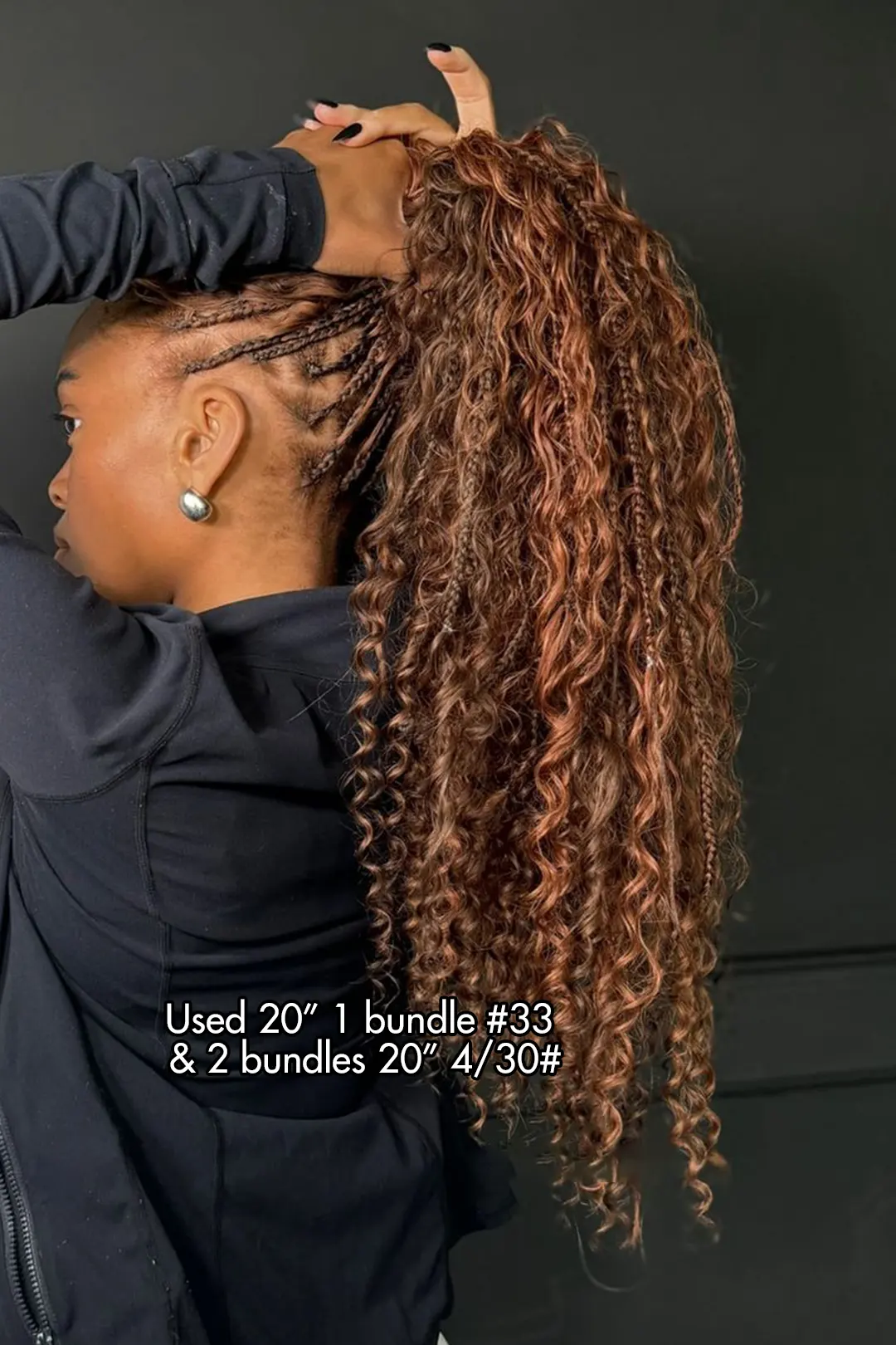 #33 Dark Auburn Brown Bulk Hair For Braiding Deep Wave BU36 - Image 5