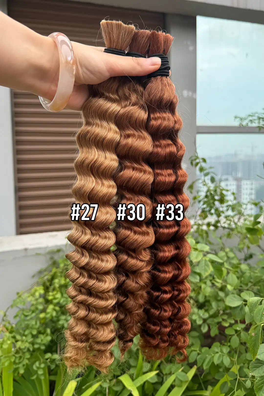 #33 Dark Auburn Brown Bulk Hair For Braiding Deep Wave BU36 - Image 7