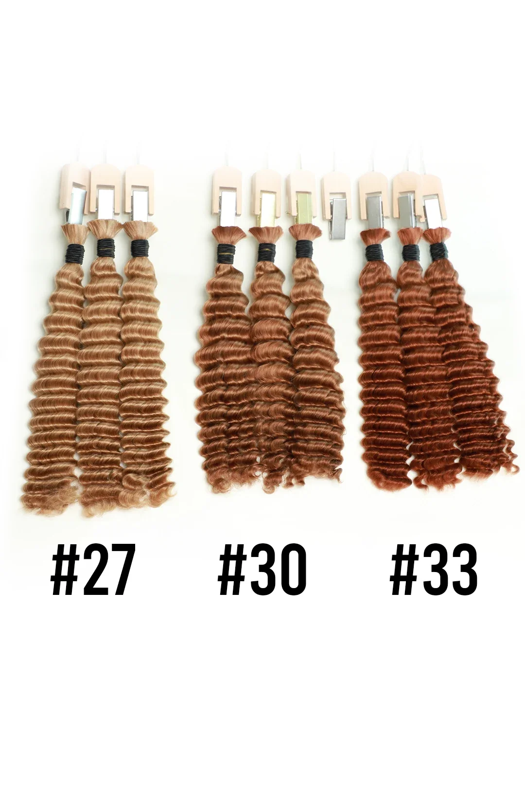 #33 Dark Auburn Brown Bulk Hair For Braiding Deep Wave BU36 - Image 8