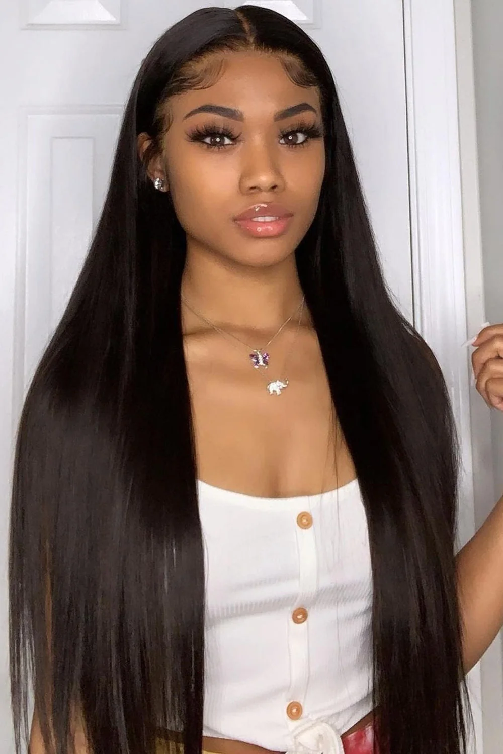 360 HD Transparent Glueless Lace Wigs Virgin Hair Long Black 3601 - Image 10