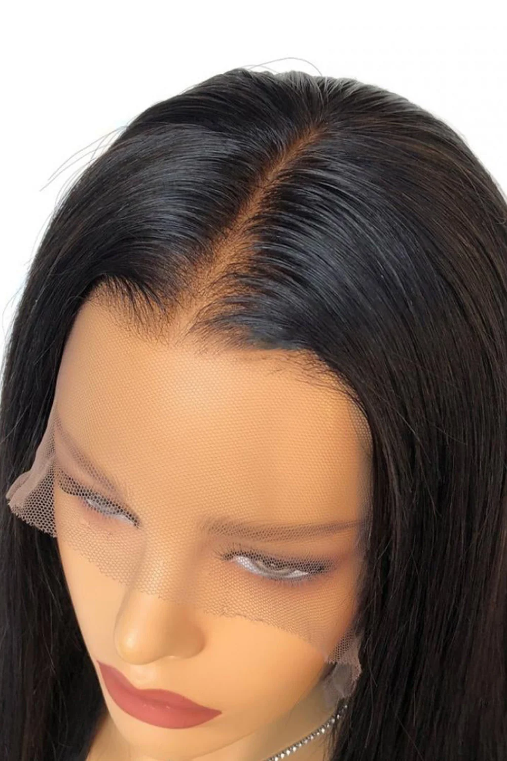 360 HD Transparent Glueless Lace Wigs Virgin Hair Long Black 3601 - Image 4