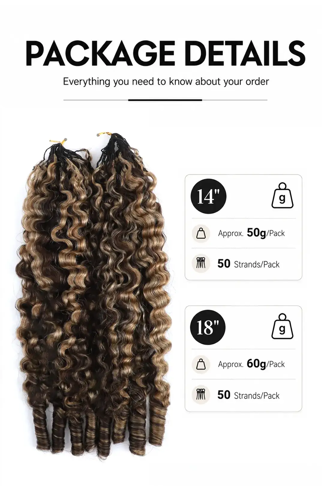 #4/27 Mixed Color Burmese Curly with Spiral Curls Crochet Miracle Knots Hair - Image 5