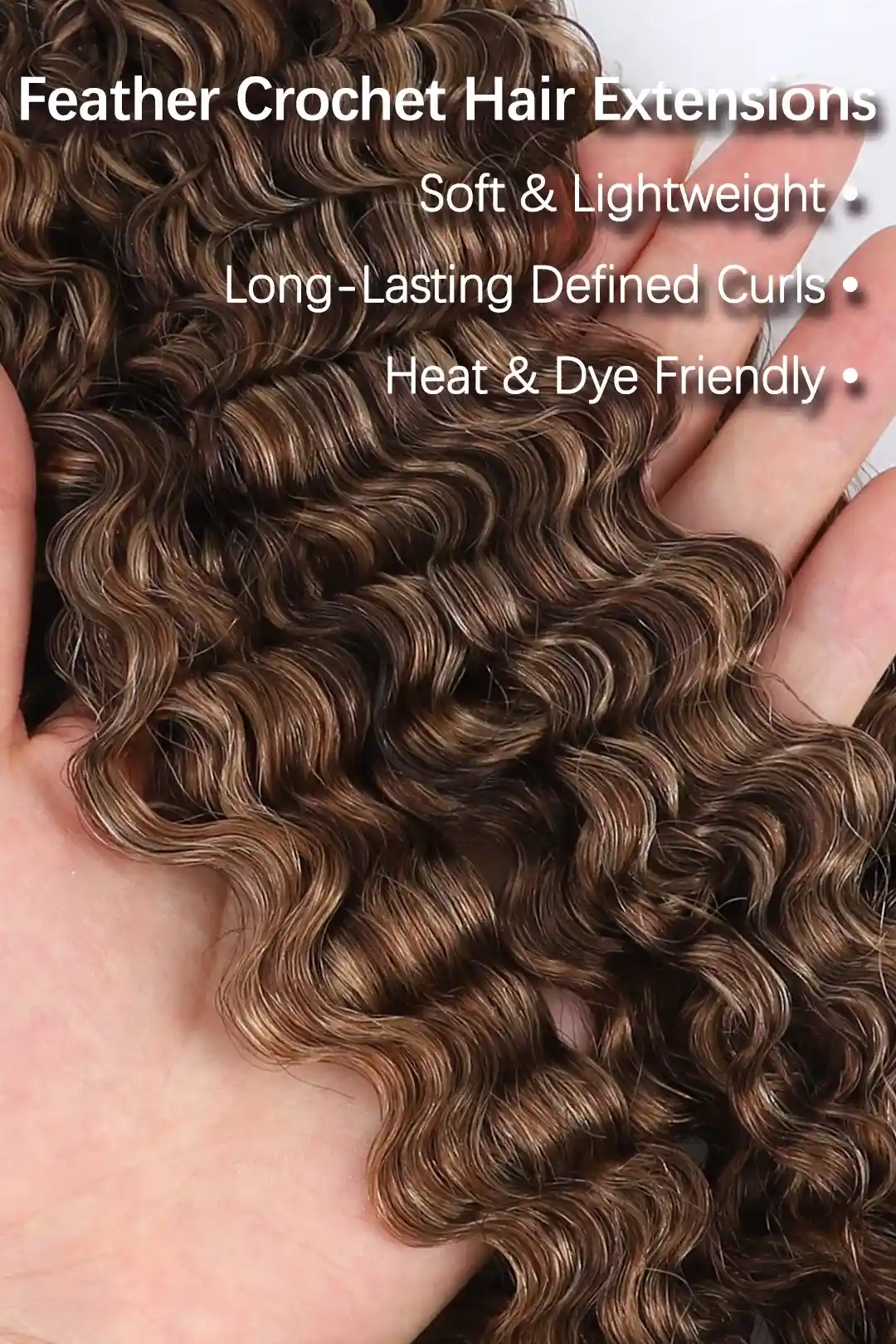 #4A/27/30 Mixed Color Burmese Curly with Spiral Curls Crochet Hair for Miracle Knots - Image 3