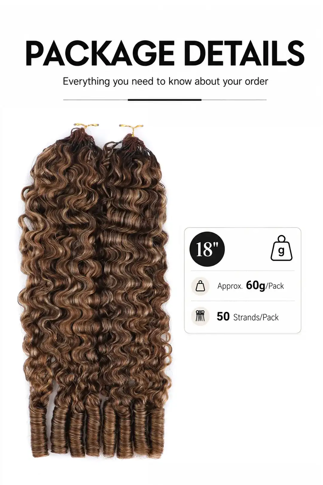 #4A/27/30 Mixed Color Burmese Curly with Spiral Curls Crochet Hair for Miracle Knots - Image 5