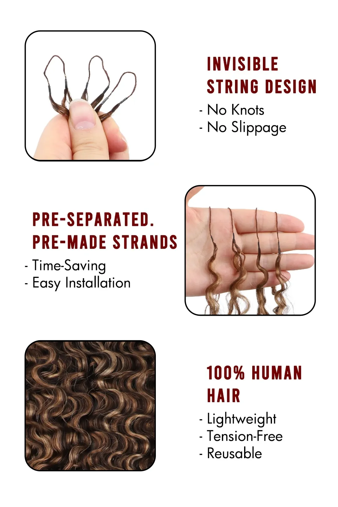 #4A/27/30 Mixed Color Water Deep Wave Crochet Hair for Miracle Knots - Image 4