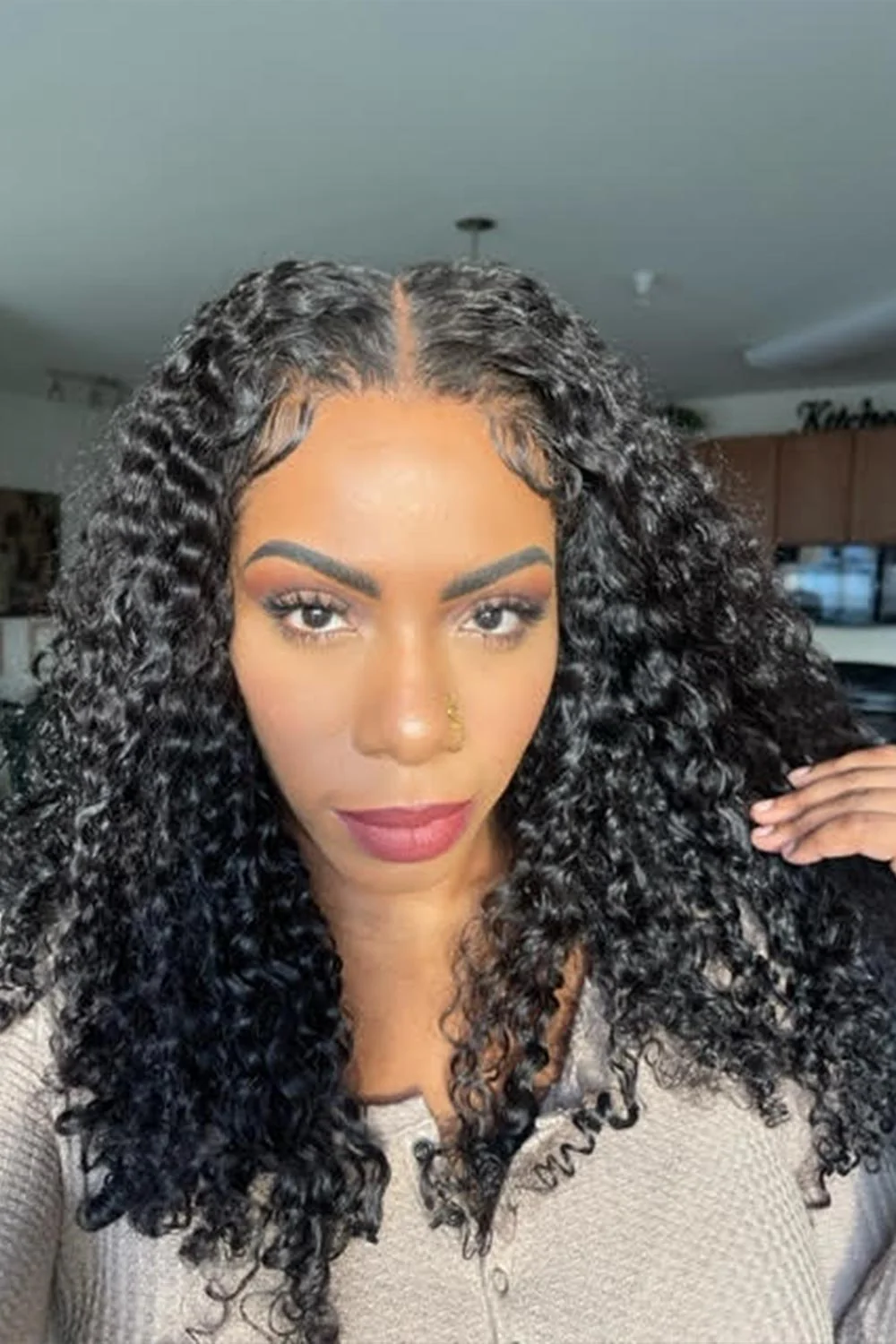 5x5 Lace Closure Wig Deep Wave Remy Human Hair Natural Black - Image 4