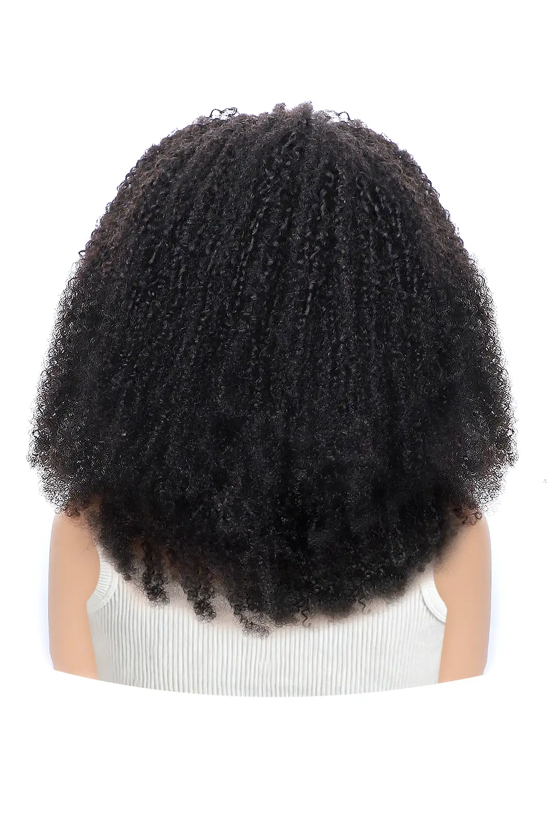 Afro Kinky Curly Half Wig Flexible Fit Drawstring Seamless Wig - Image 3