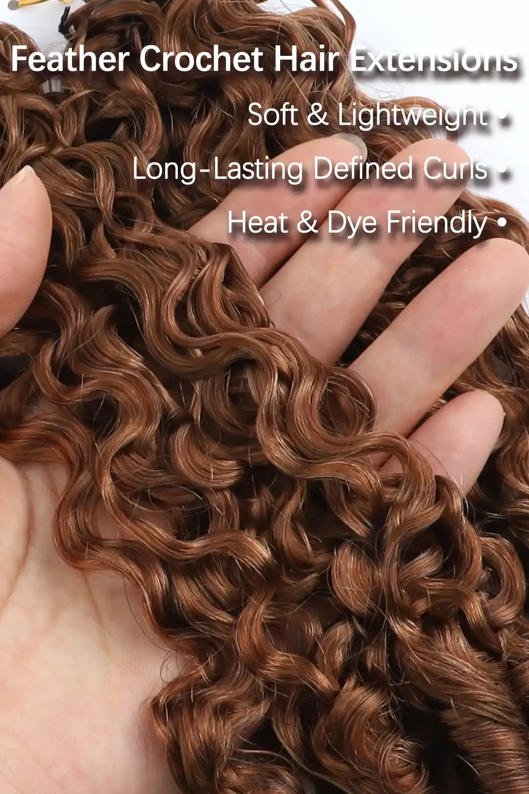 Auburn Brown #30 Burmese Curly with Spiral Curls Crochet Miracle Knots Hair - Image 3