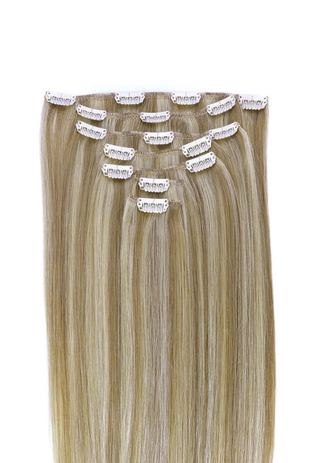 Highlighted Clip-in Extensions Blonde With Blonde Highlights - Image 3