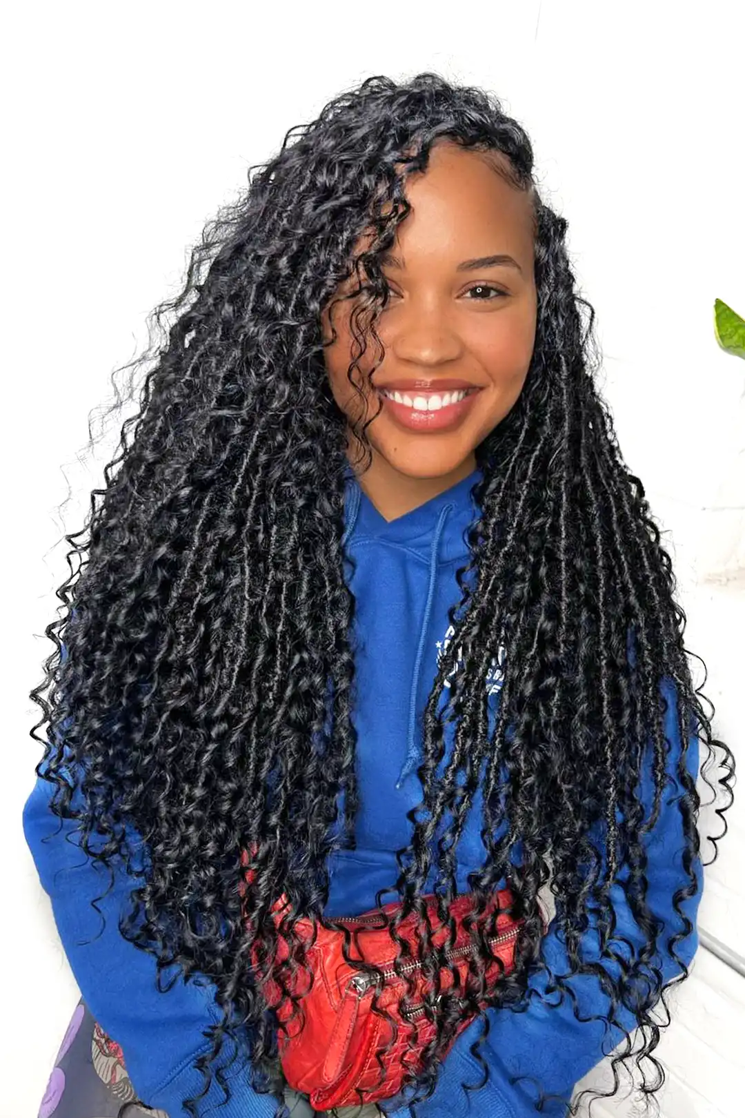 Crochet Faux Locs Braids with Human Hair Curls Deep Wave Pre-Looped BB02 - Image 2