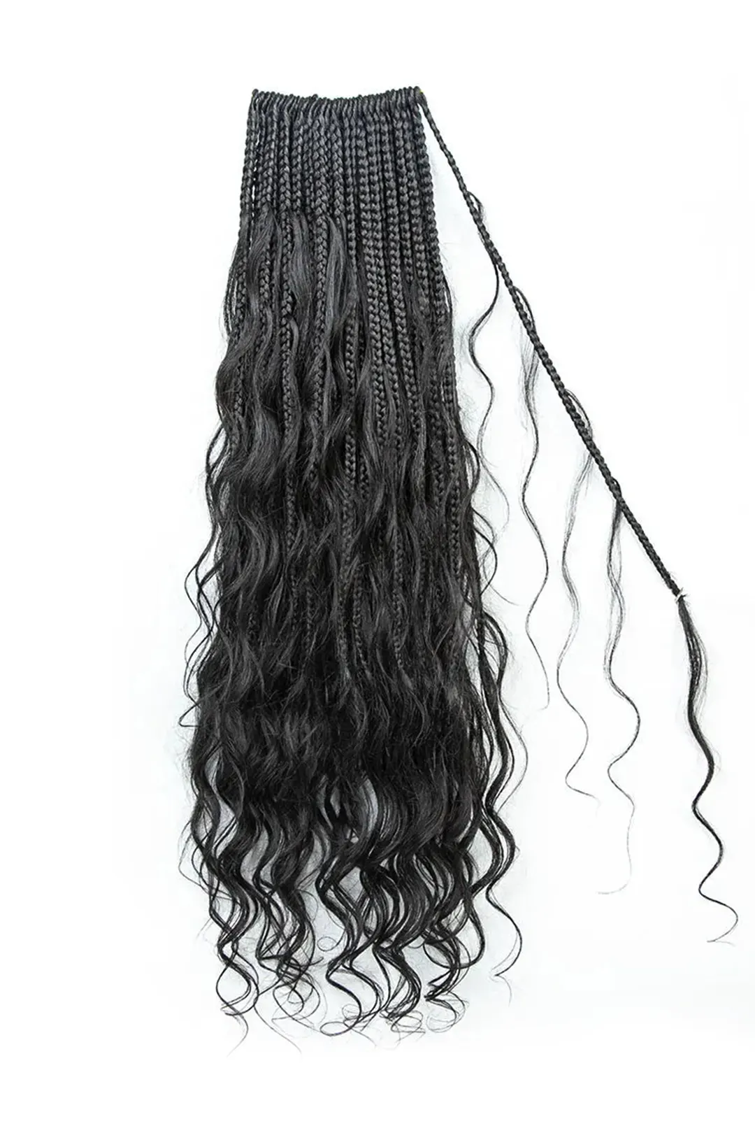 Crochet Mermaid Braids with Human Hair Curls Pre-Looped Loose Wave BB03