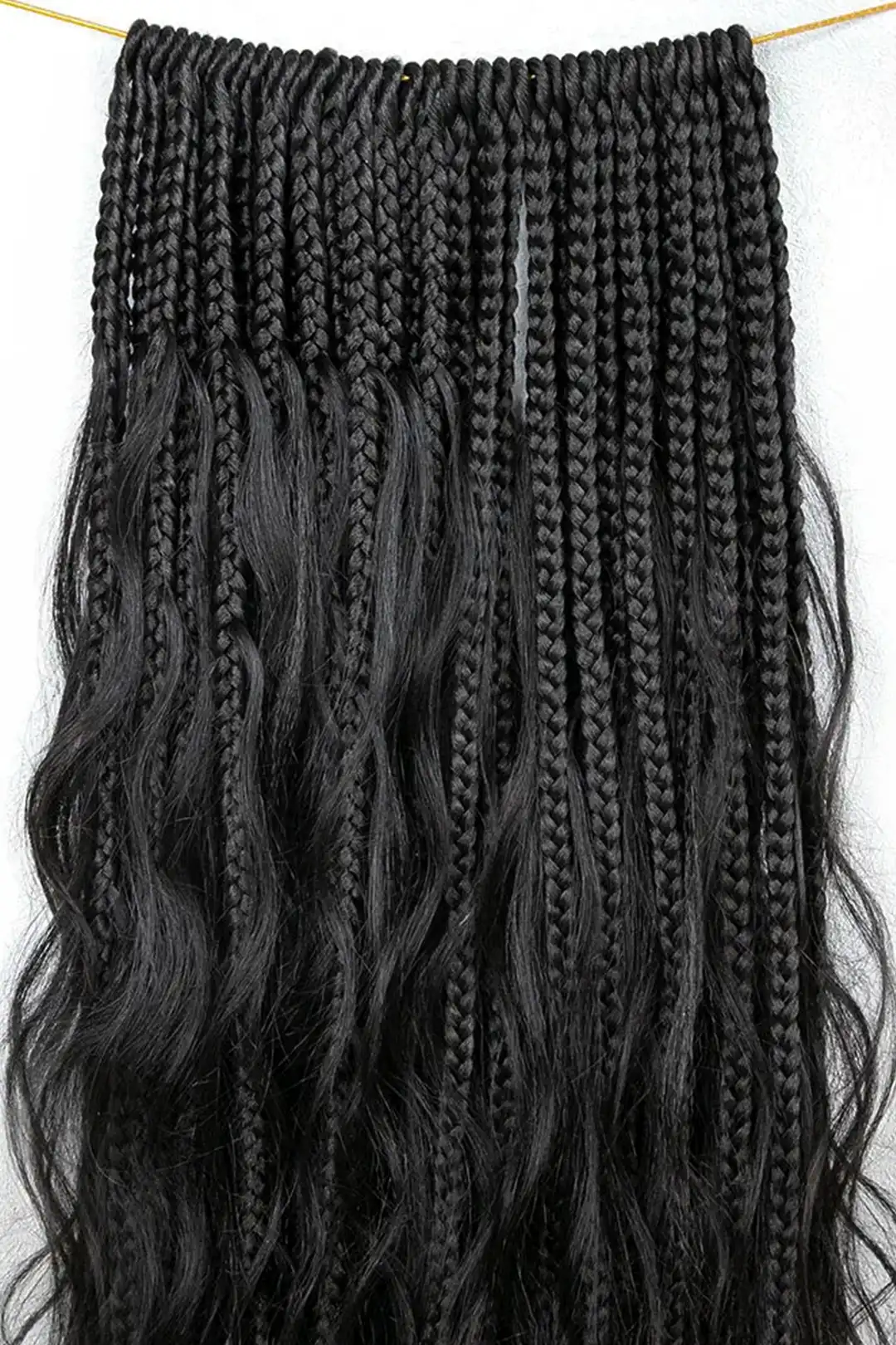 Crochet Mermaid Braids with Human Hair Curls Pre-Looped Loose Wave BB03 - Image 5