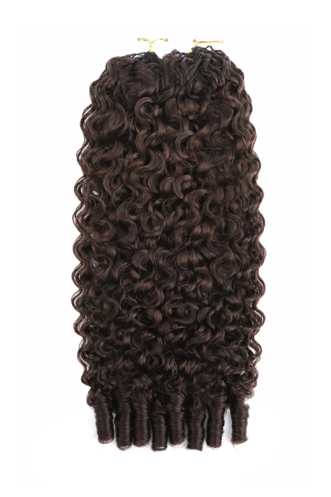 Dark Brown #4 Burmese Curly with Spiral Curls Crochet Miracle Knots Hair