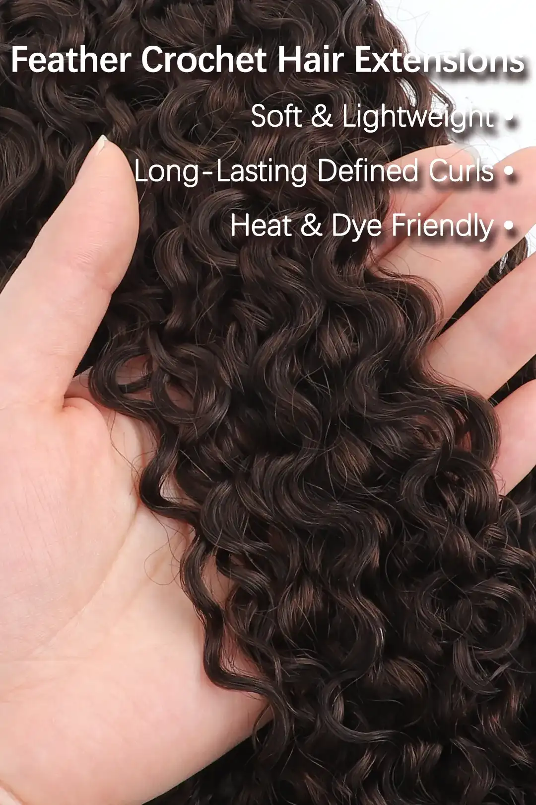 Dark Brown #4 Burmese Curly with Spiral Curls Crochet Miracle Knots Hair - Image 4