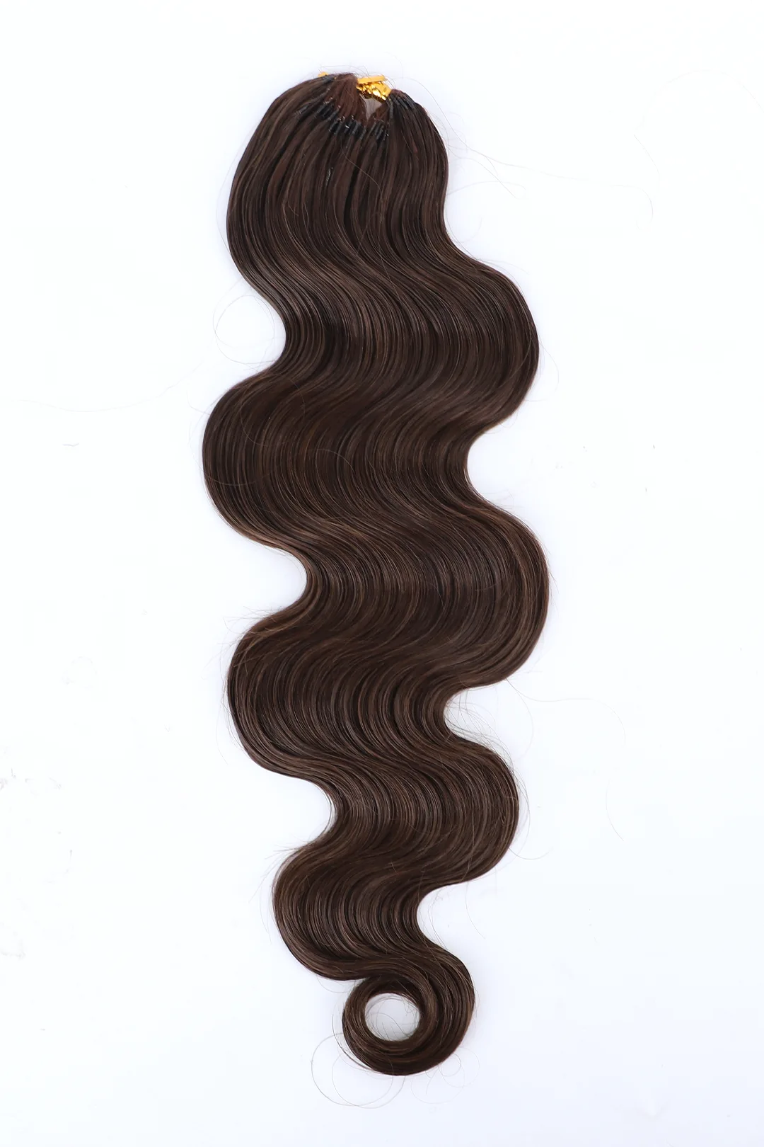 Dark Brown Body Wave Feather Crochet Hair Extension for Miracle Knots