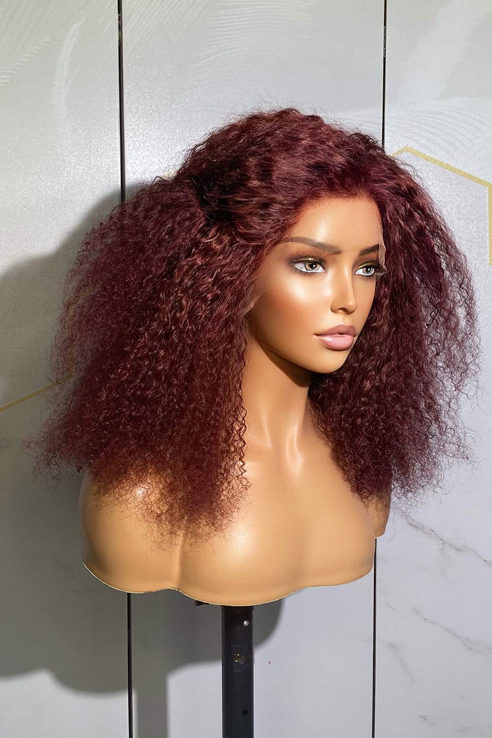Designer Wigs-13*6 Lace Front 99J 16 Inch Kinky Curly - Image 2