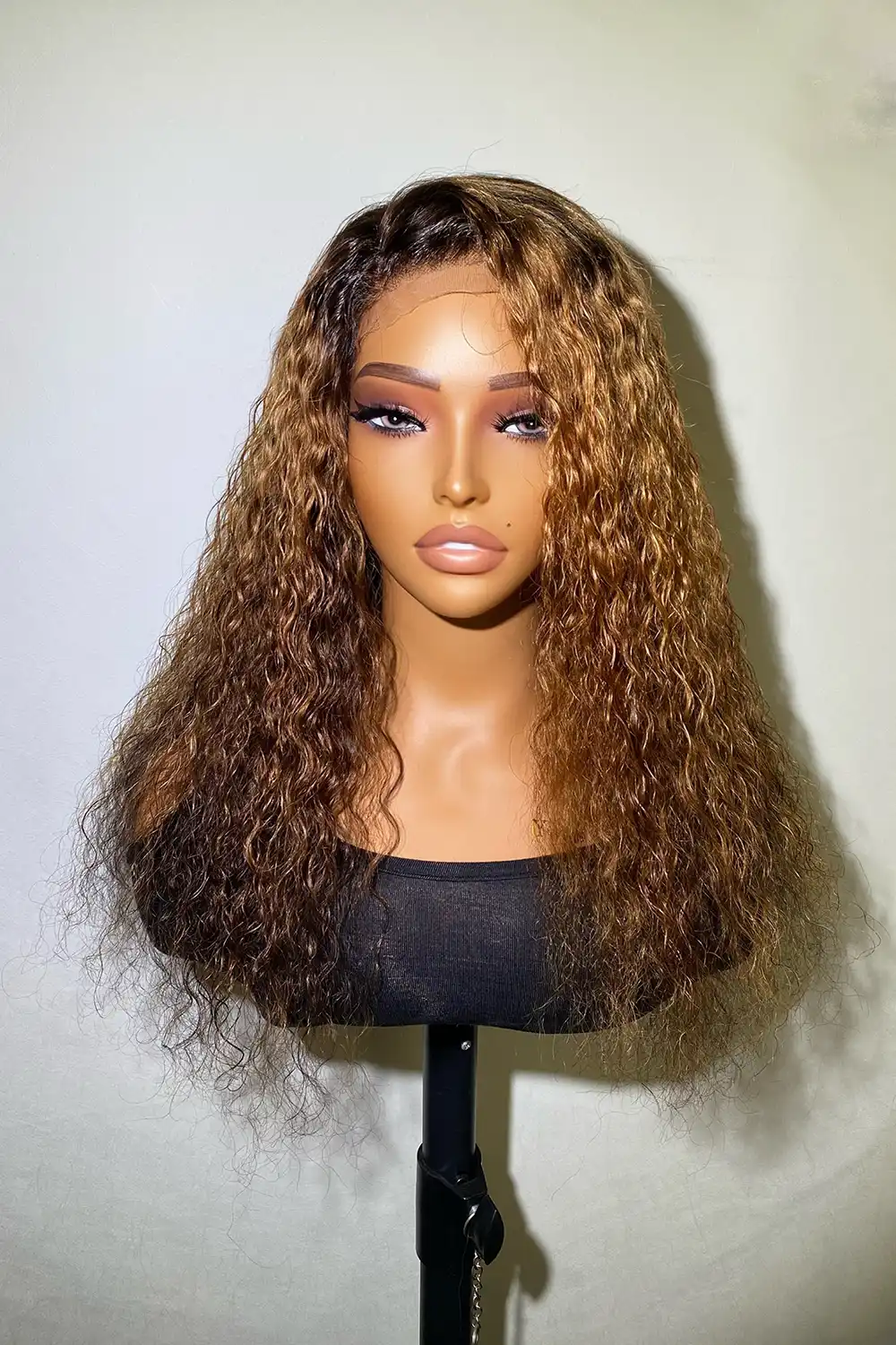 Designer Wigs-Chestnut Brown Mix Color Deep Wave 5x5 HD Lace Wig - Image 3