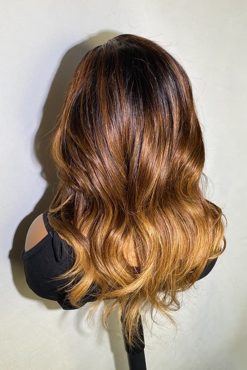Designer Wigs-Amanda Honey Brown Highlight Ombre 4x4 Lace Wig - Image 4