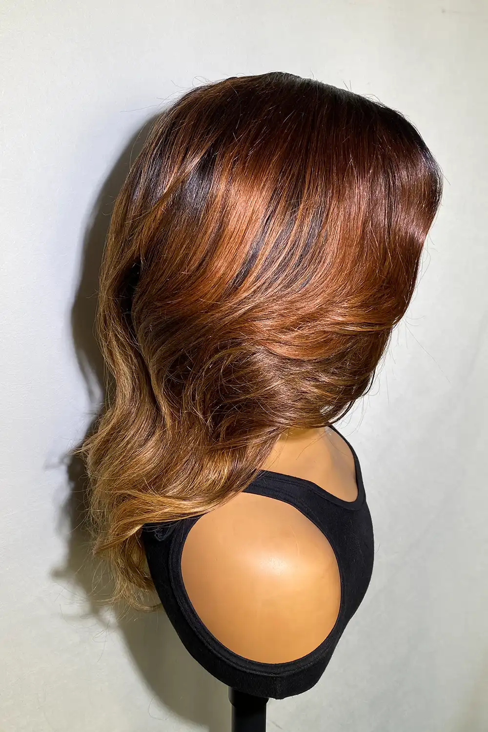 Designer Wigs-Amanda Honey Brown Highlight Ombre 4x4 Lace Wig - Image 5