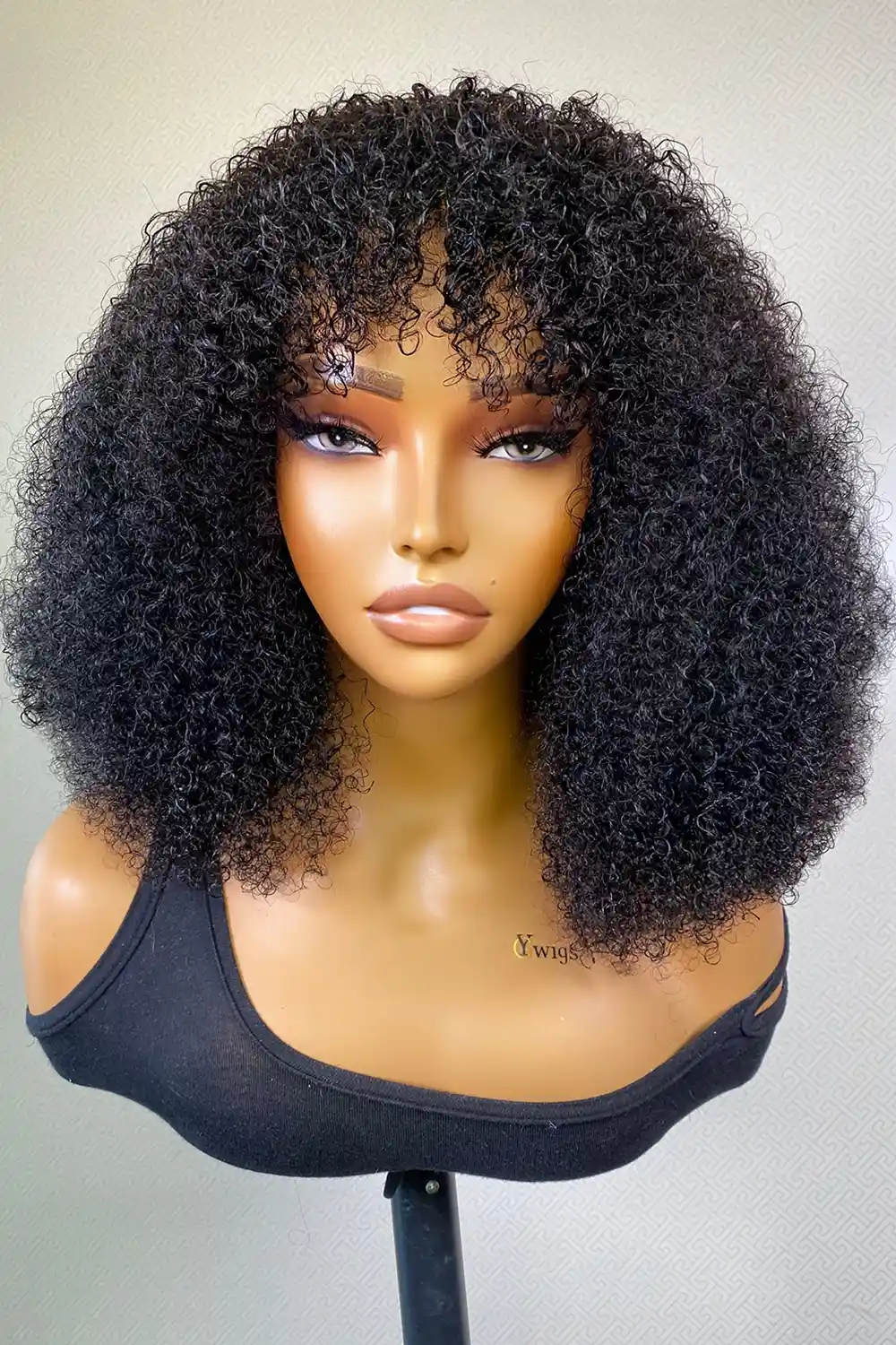 Designer Wigs - Jerry Curly No Lace Scalp Top Short Wig With Bangs