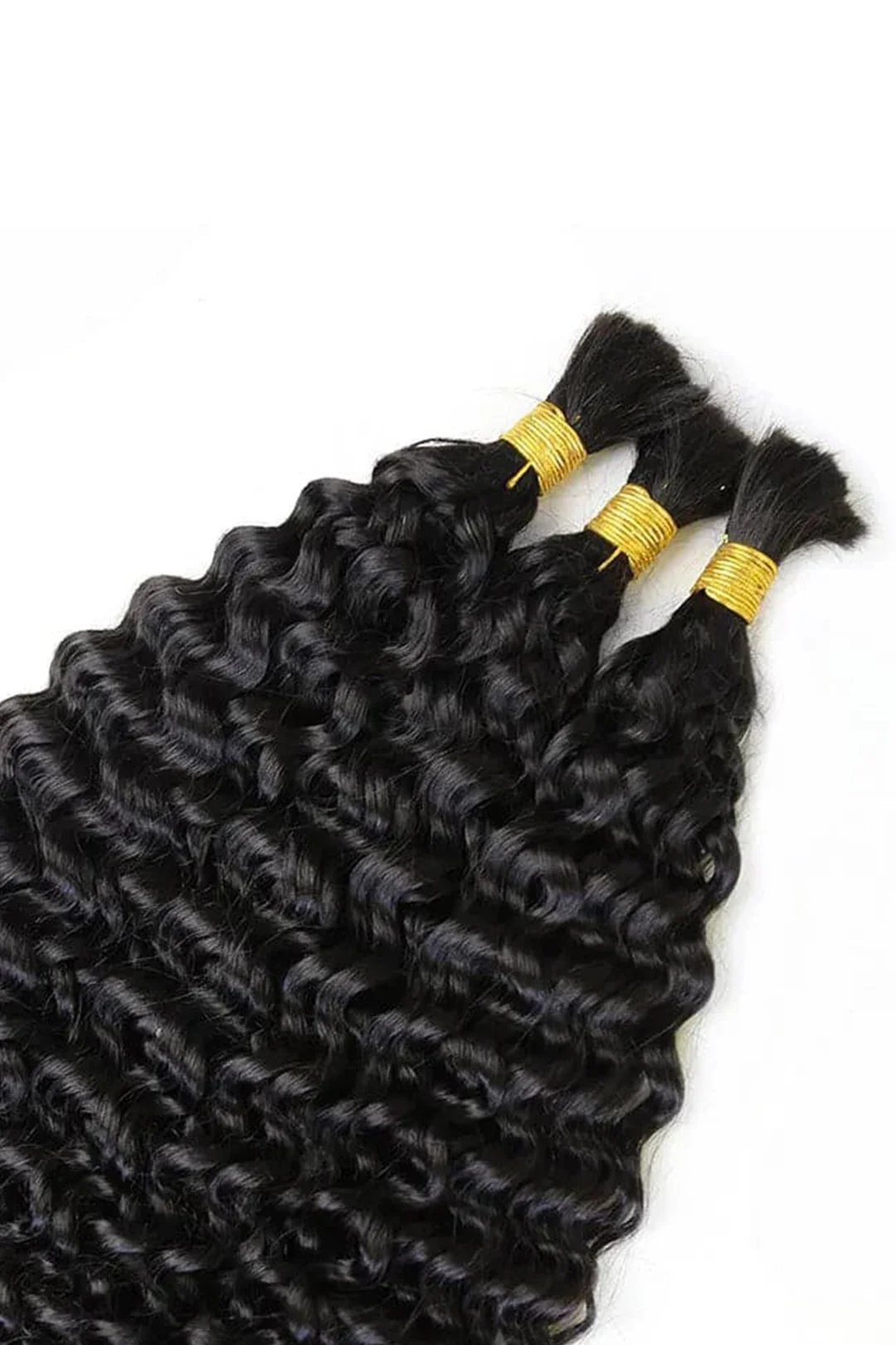 Double Drawn Spanish Curly Bulk Hair Extensions for Braiding BU15 - Image 3