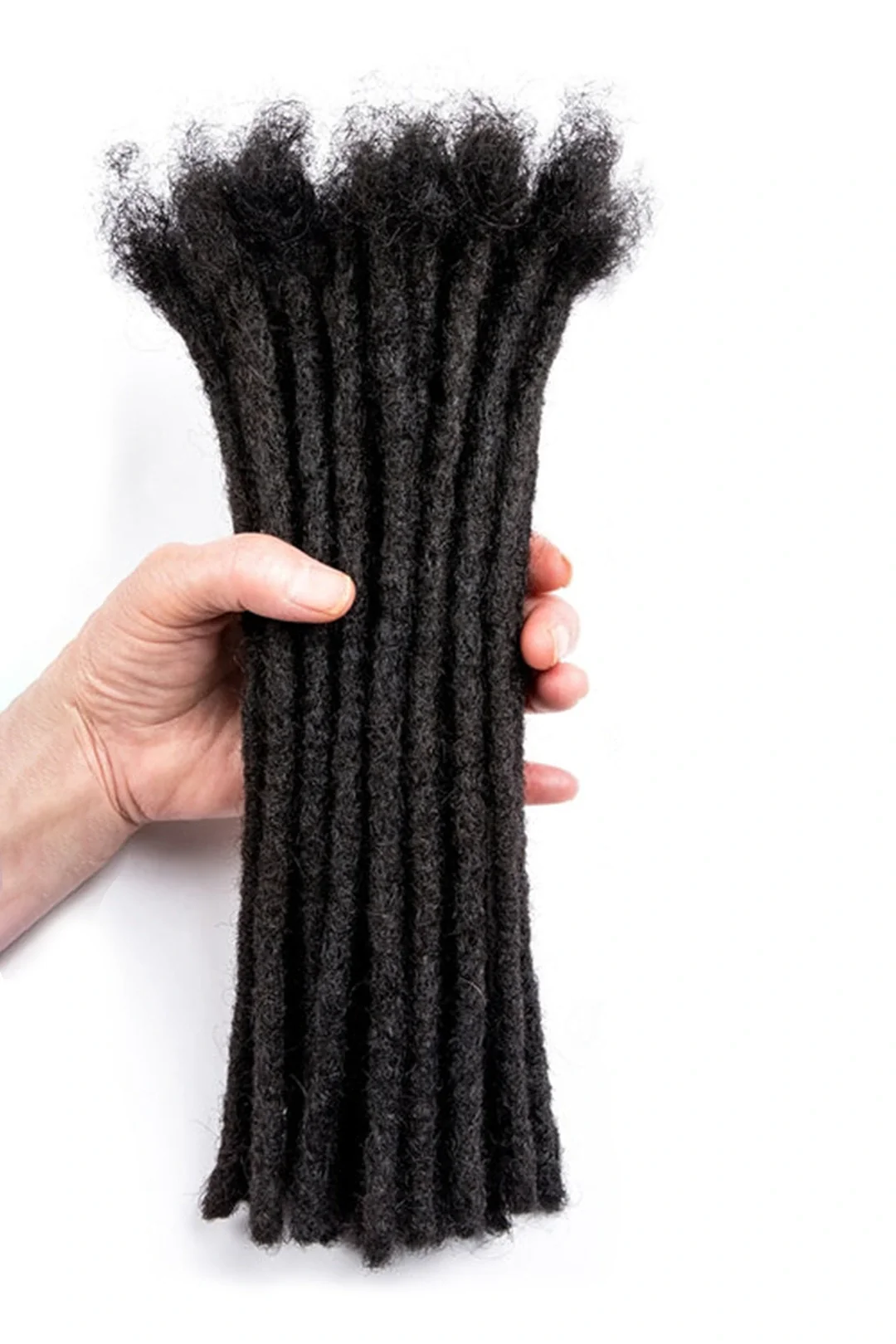 Dreadlock Hair Extensions Natural Black Human Hair 10 Strands - Image 7