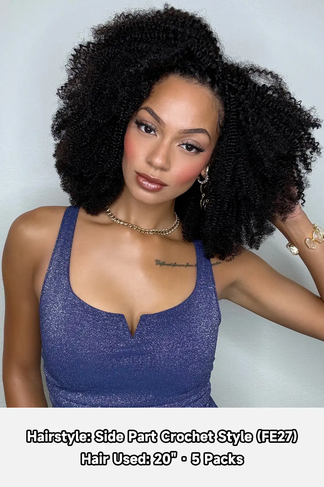 Double Drawn Feather Crochet Hair Afro Kinky Curly Human Hair FE27 - Image 3