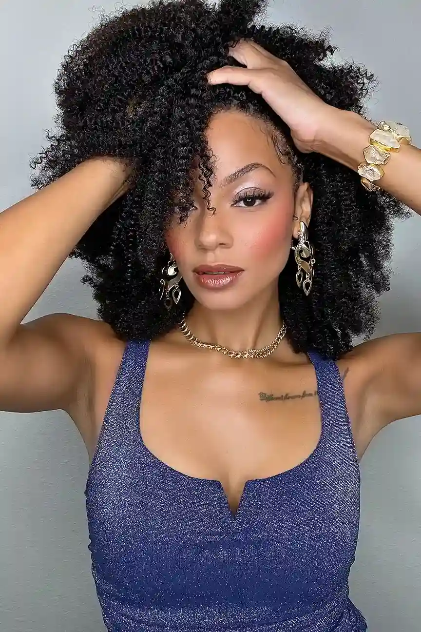 Double Drawn Feather Crochet Hair Afro Kinky Curly Human Hair FE27 - Image 6