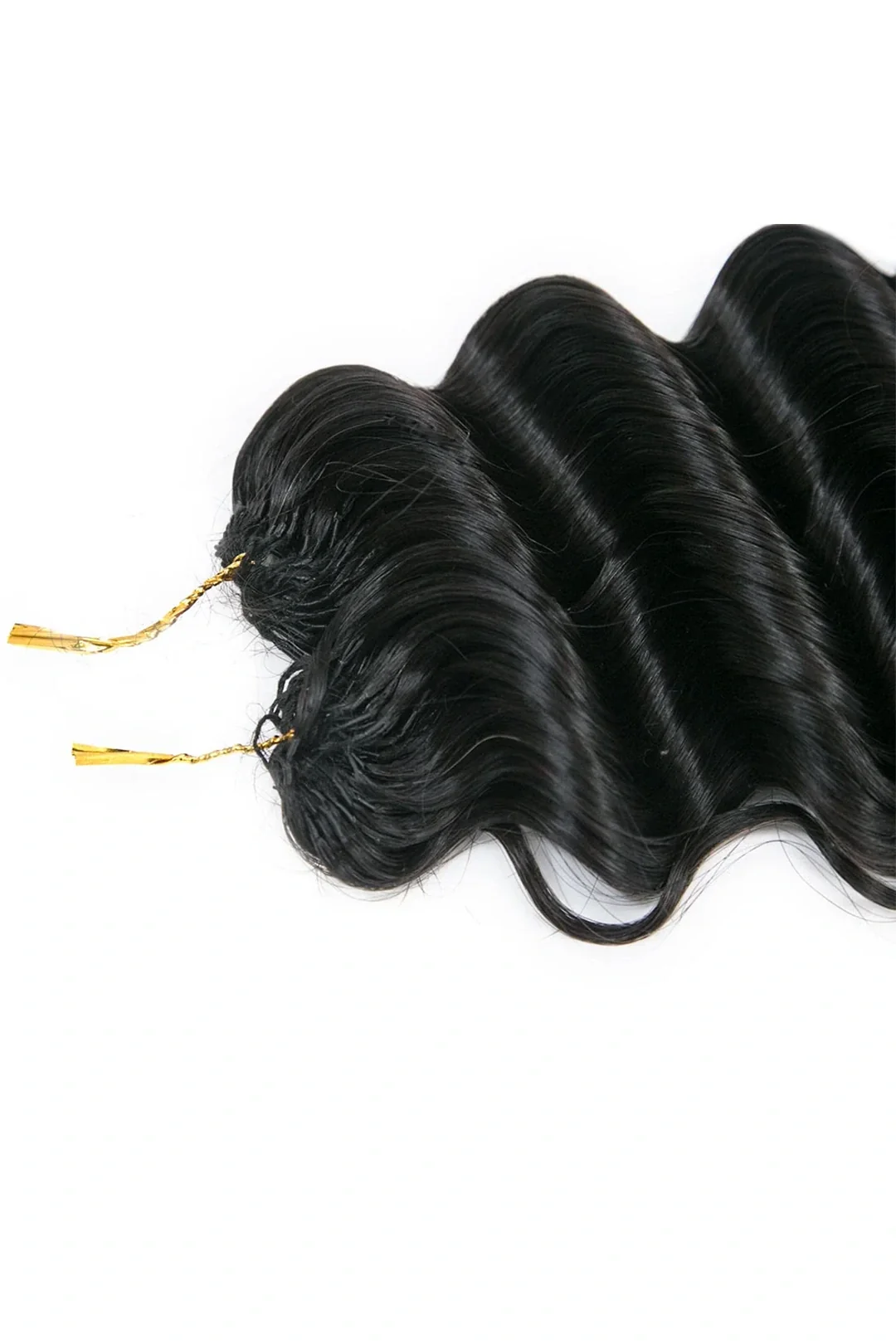 Double Drawn Feather Crochet Hair Extension Deep Wave Human Hair FE21 - Image 9