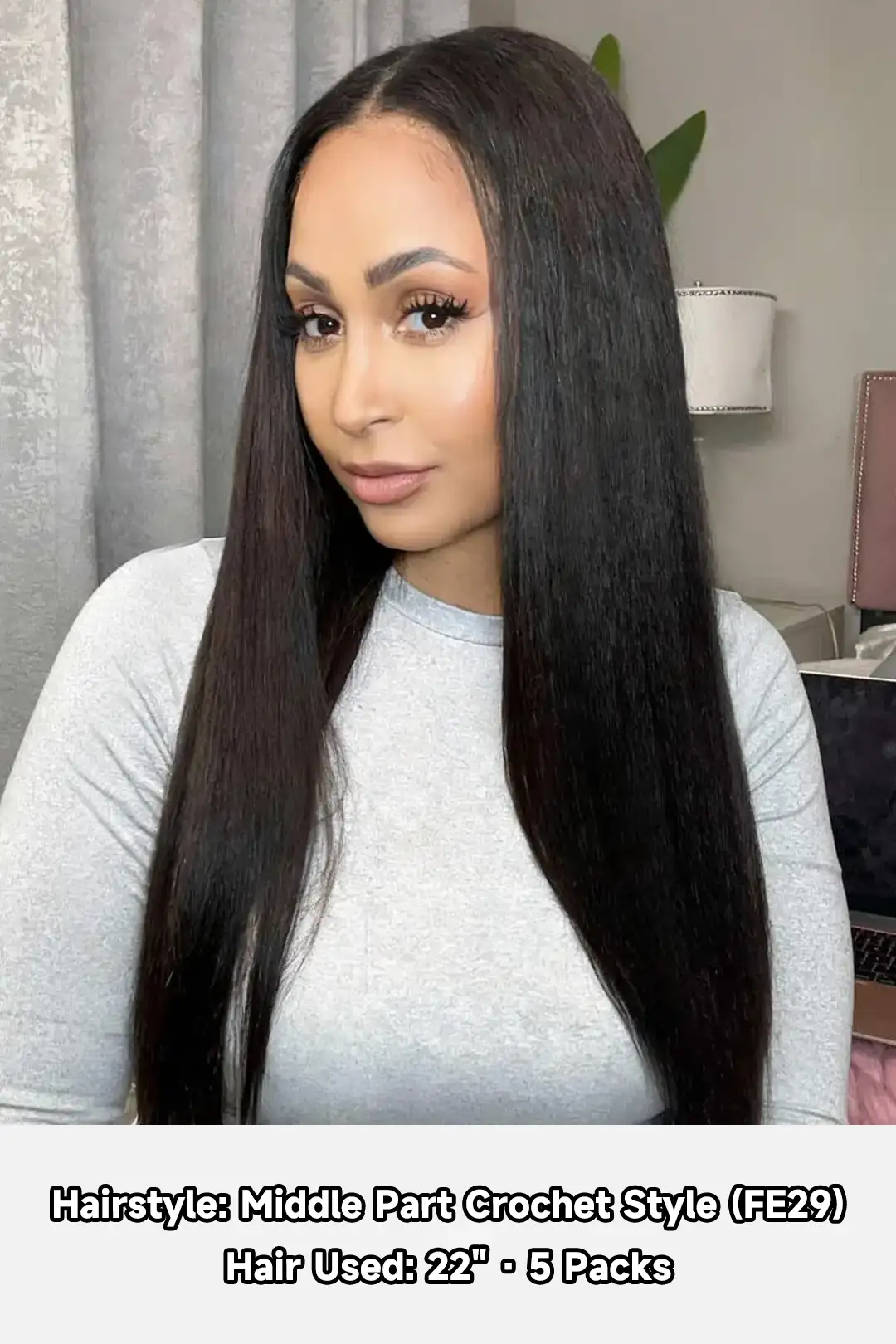 Double Drawn Feather Crochet Hair Kinky Straight Human Hair FE29 - Image 3
