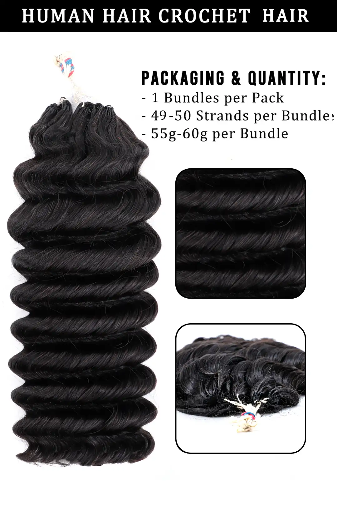 Handmade Feather Hair Loose Deep Wave Single-Strand with Loop - Image 5