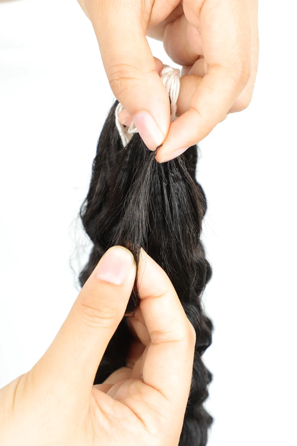 Handmade Loose Wave Hair Feather Extensions Brazilian Remy Hair - Image 5