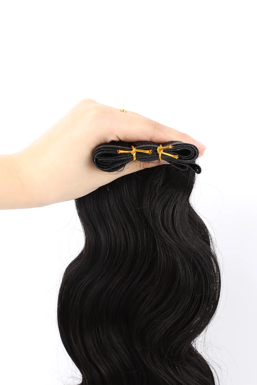 Genius Weft Hair Extensions Body Wave Natural Black Virgin Hair - Image 6