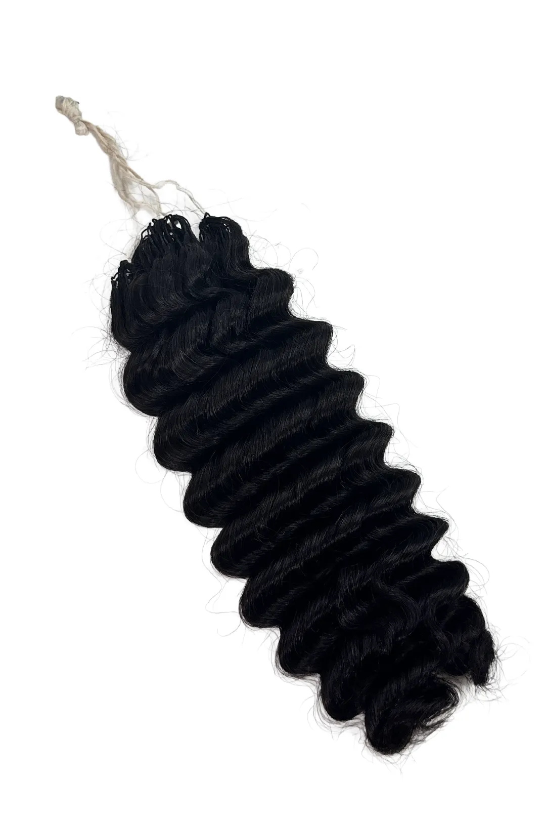 Ygwigs Handmade Feather Line Hair Extensions Deep Wave 16inch - Image 6