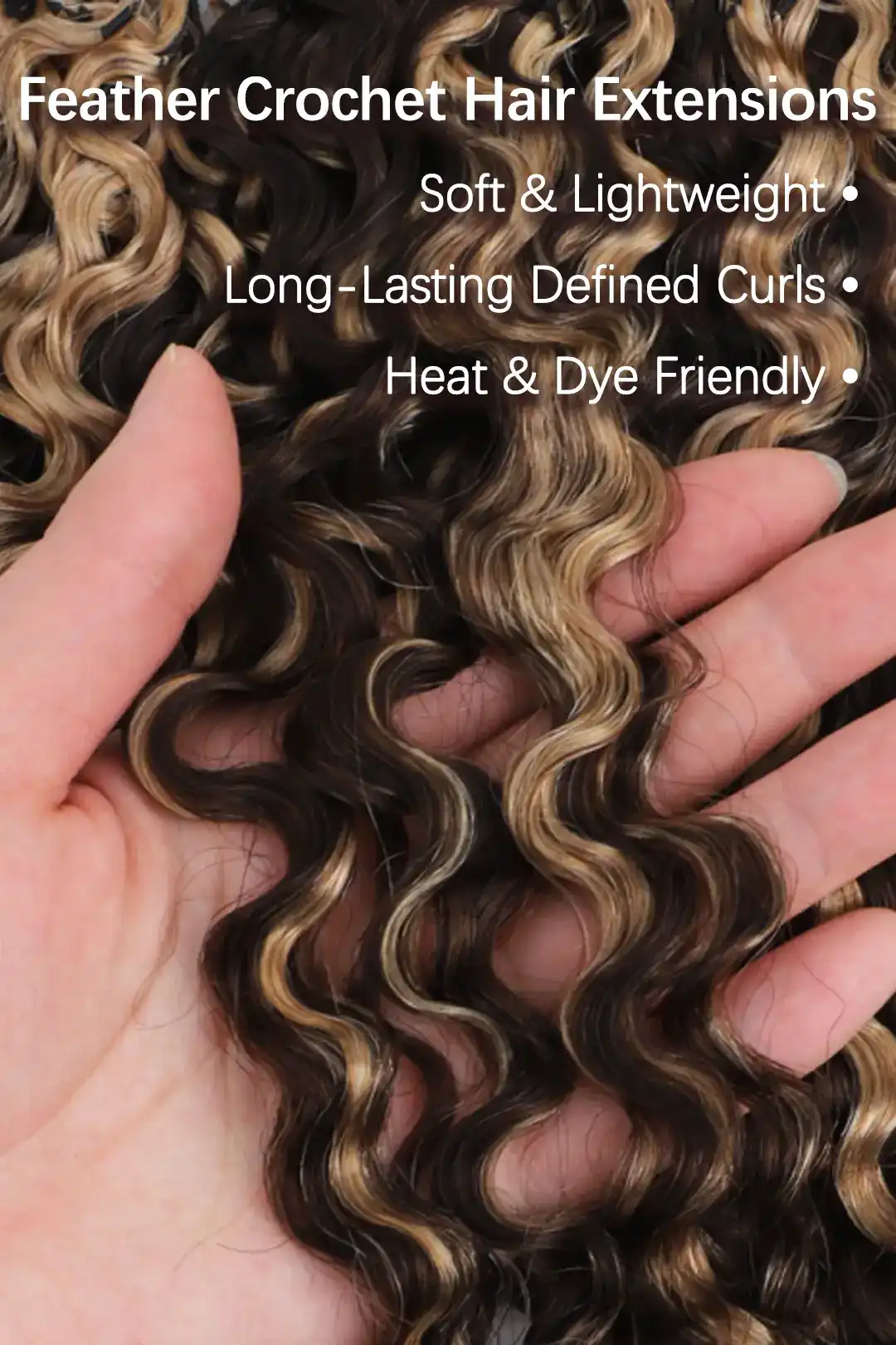 #4/27 Mixed Color Water Deep Wave Feather Crochet Human Hair - Image 4