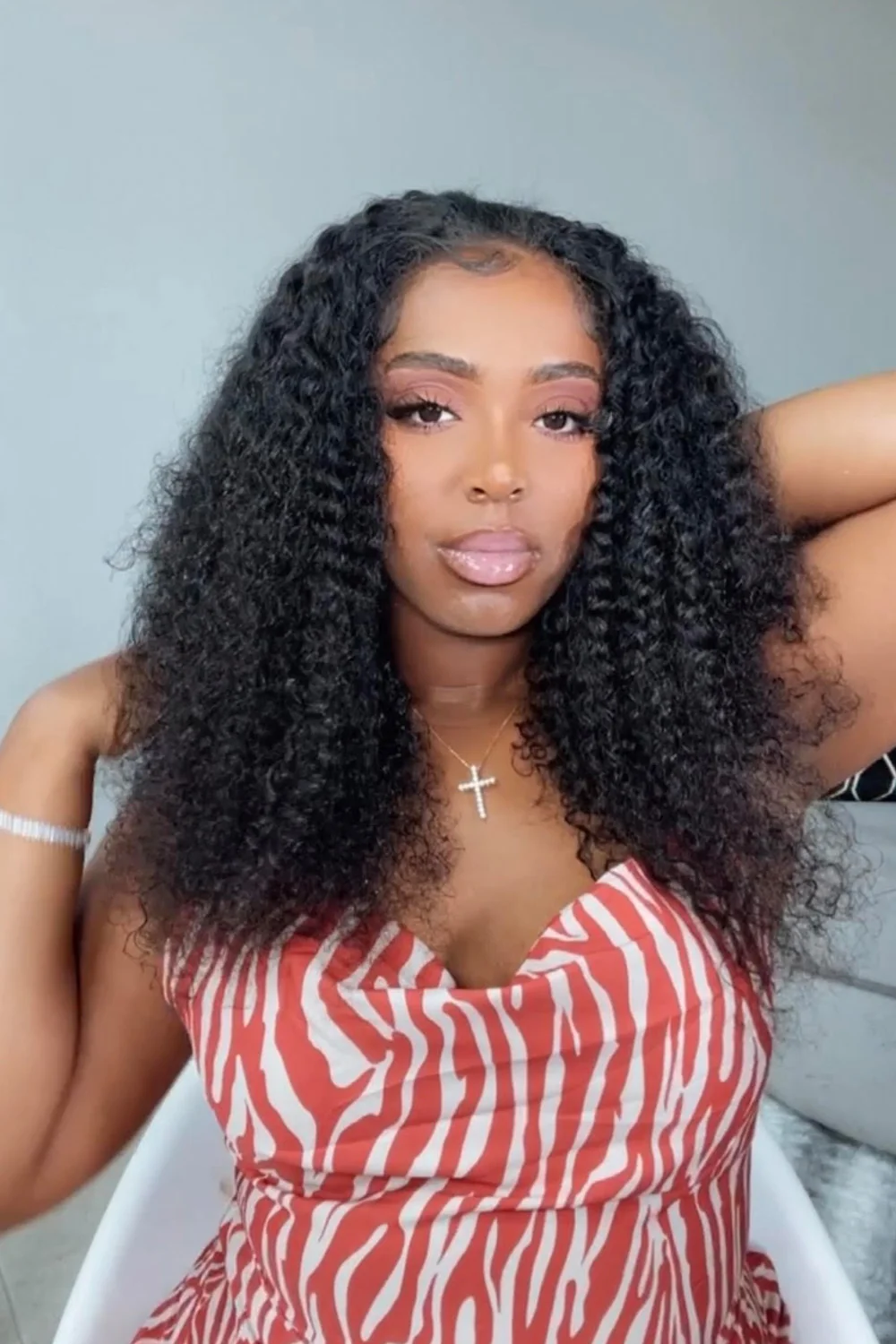 I-Part Wig Clip-in Curly Human Hair - IP01 - Image 2