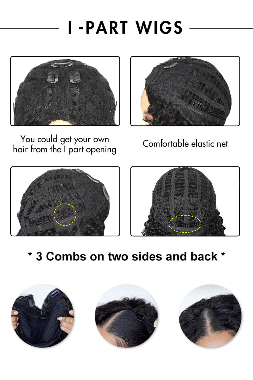 I-Part Wig Clip-in Curly Human Hair - IP01 - Image 8
