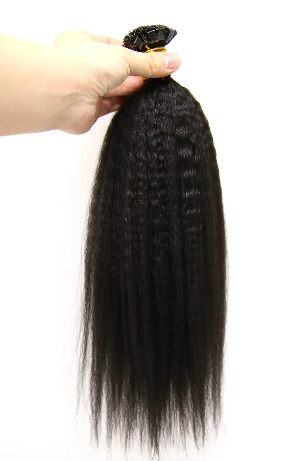Kinky Straight | Flat-Tip | Human Hair Extension Pre-Bonded - Image 3