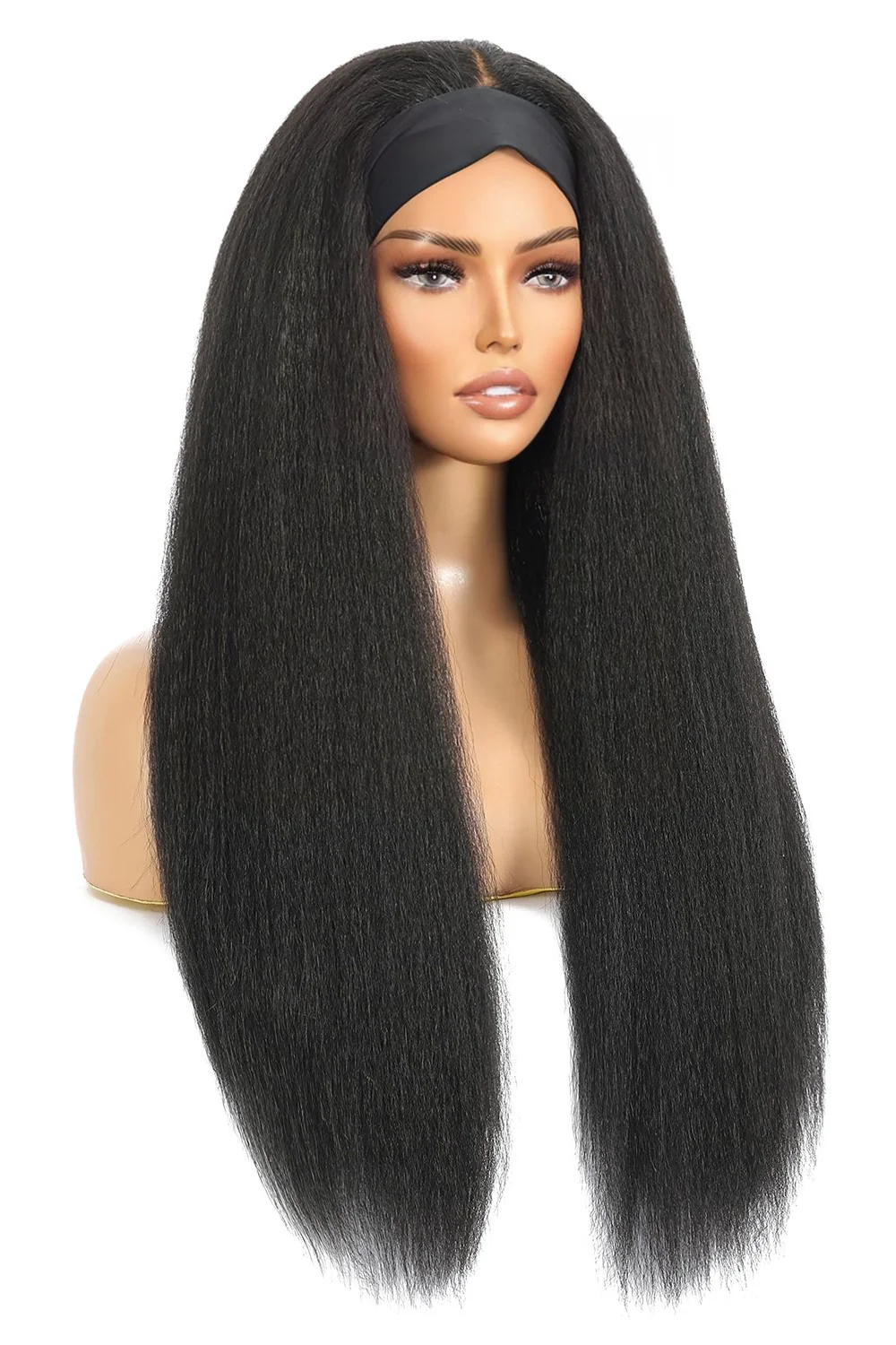 Lace Headband Wig Kinky Straight Human Hair - LH06 - Image 4