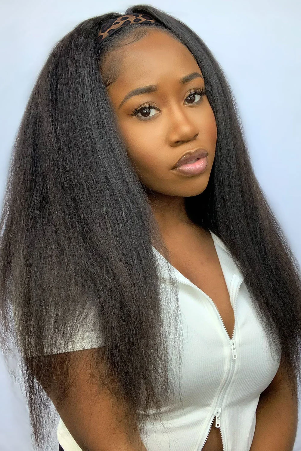 Lace Headband Wig Kinky Straight Human Hair - LH06 - Image 5