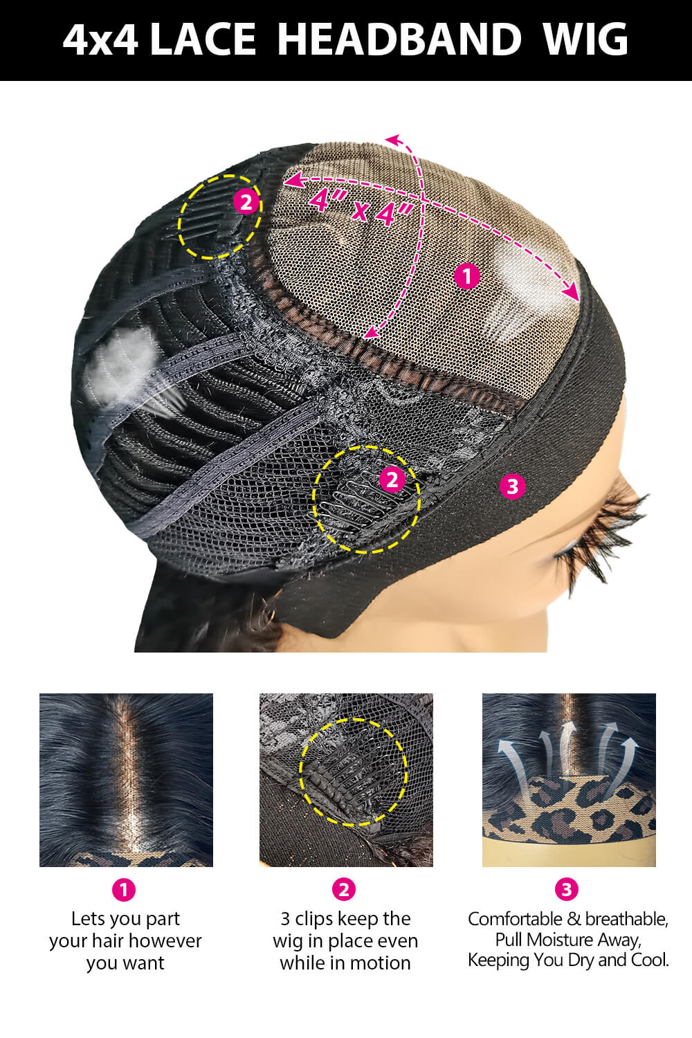 Lace Headband Wig Kinky Curly Human Hair - LH05 - Image 11