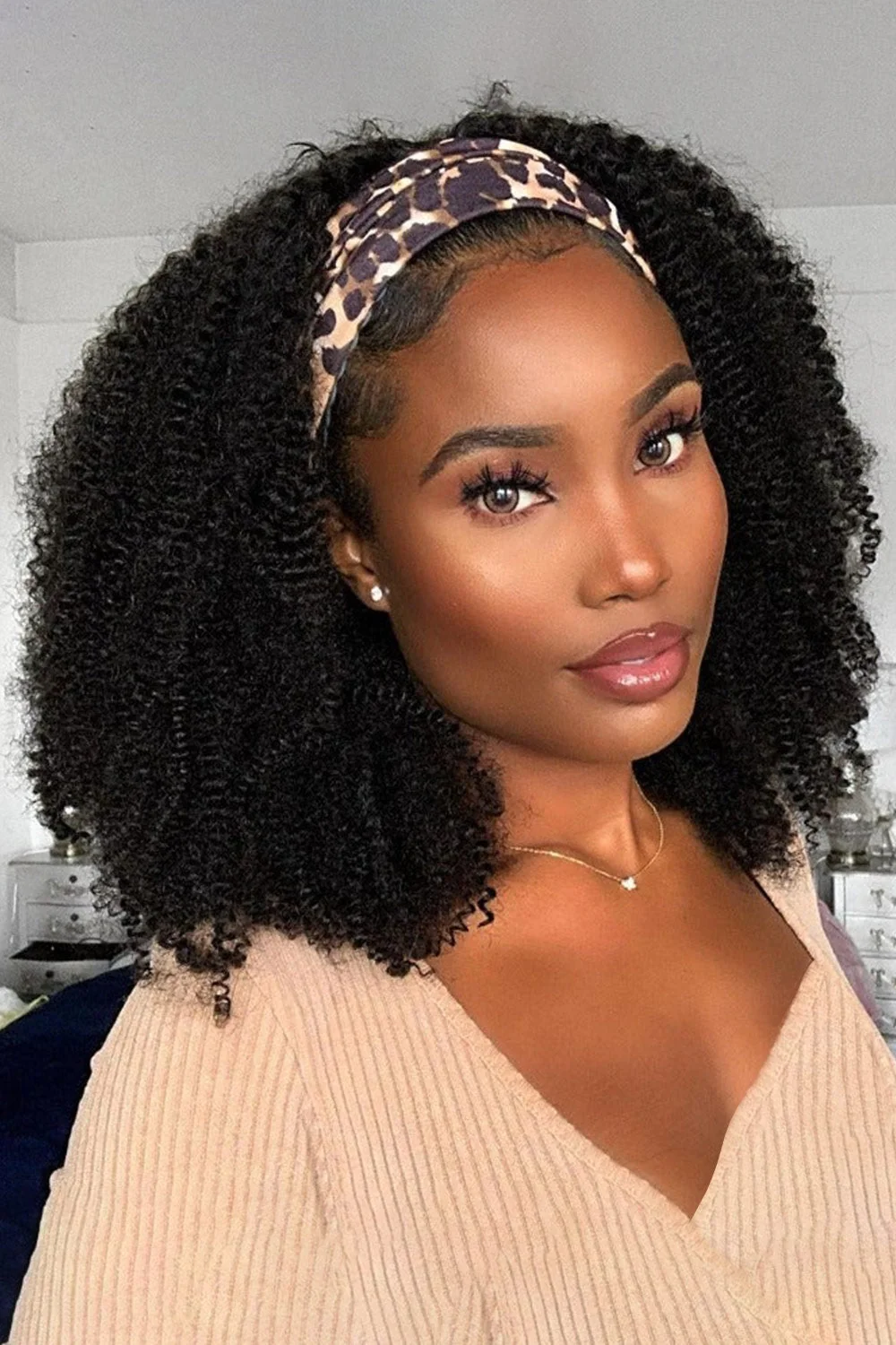 Lace Headband Wig Kinky Curly Human Hair - LH05 - Image 8