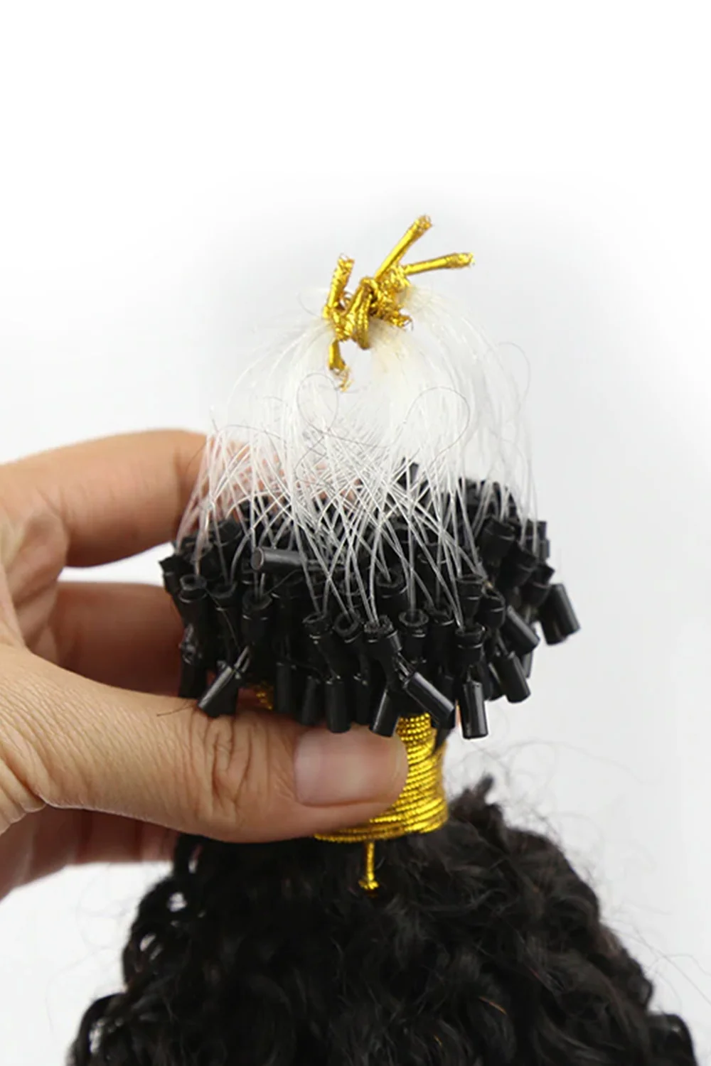 Micro Ring Human Hair Kinky Curly Coily Extensions For Black Hair - Image 6