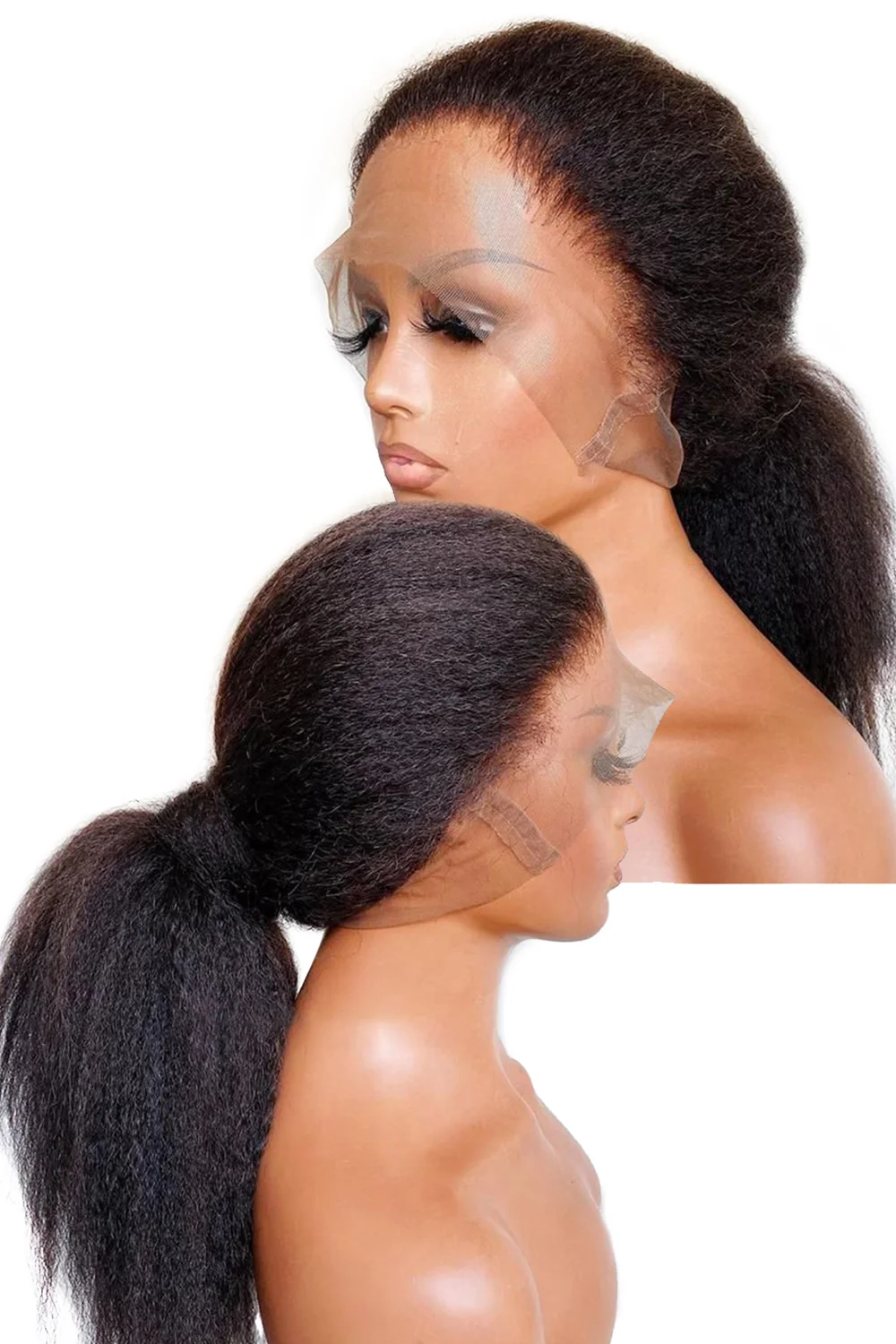 360 Lace Kinky Straight Human Hair Natural Color 3607 - Image 12