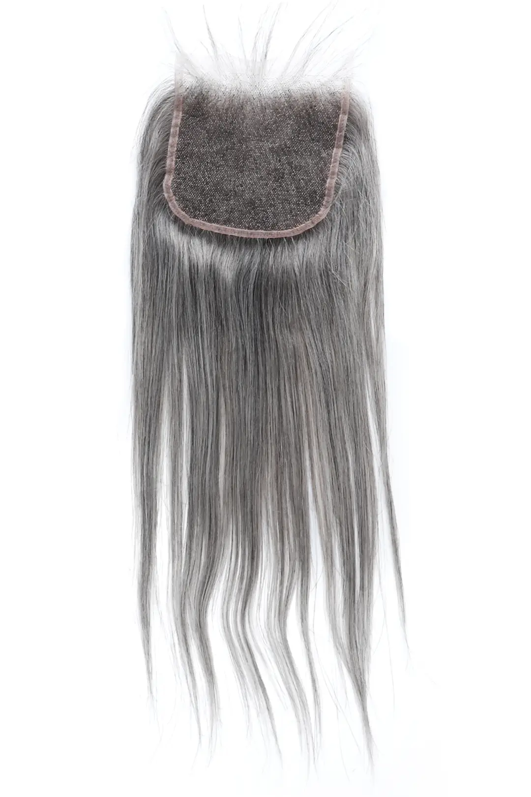 Salt and Pepper 5x5 HD Lace Closure Straight Human Hair 85% Gray - Image 4