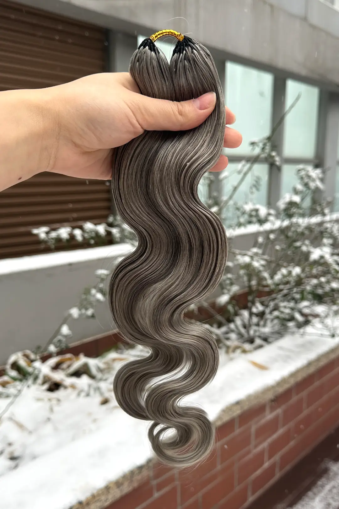 Double Drawn Salt and Pepper Body Wave Crochet Hair 85% Gray - Image 3