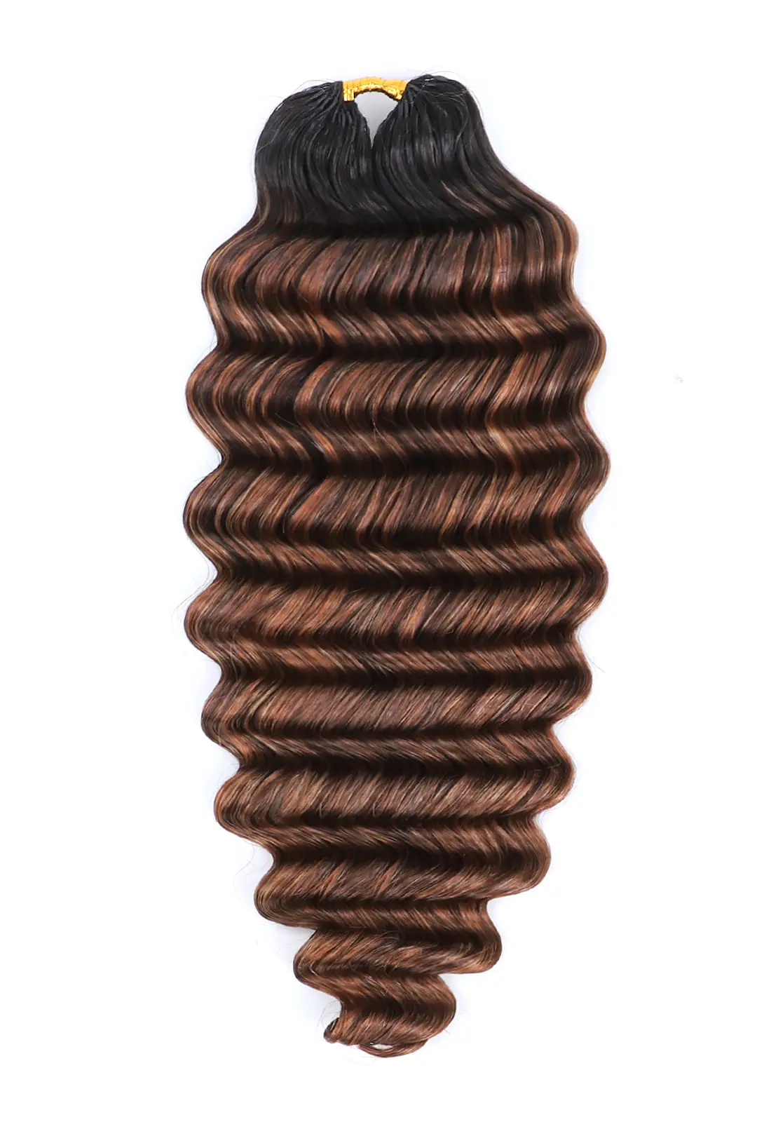 T-Natural Black Mixed 4/27/30 Deep Wave Feather Crochet Human Hair