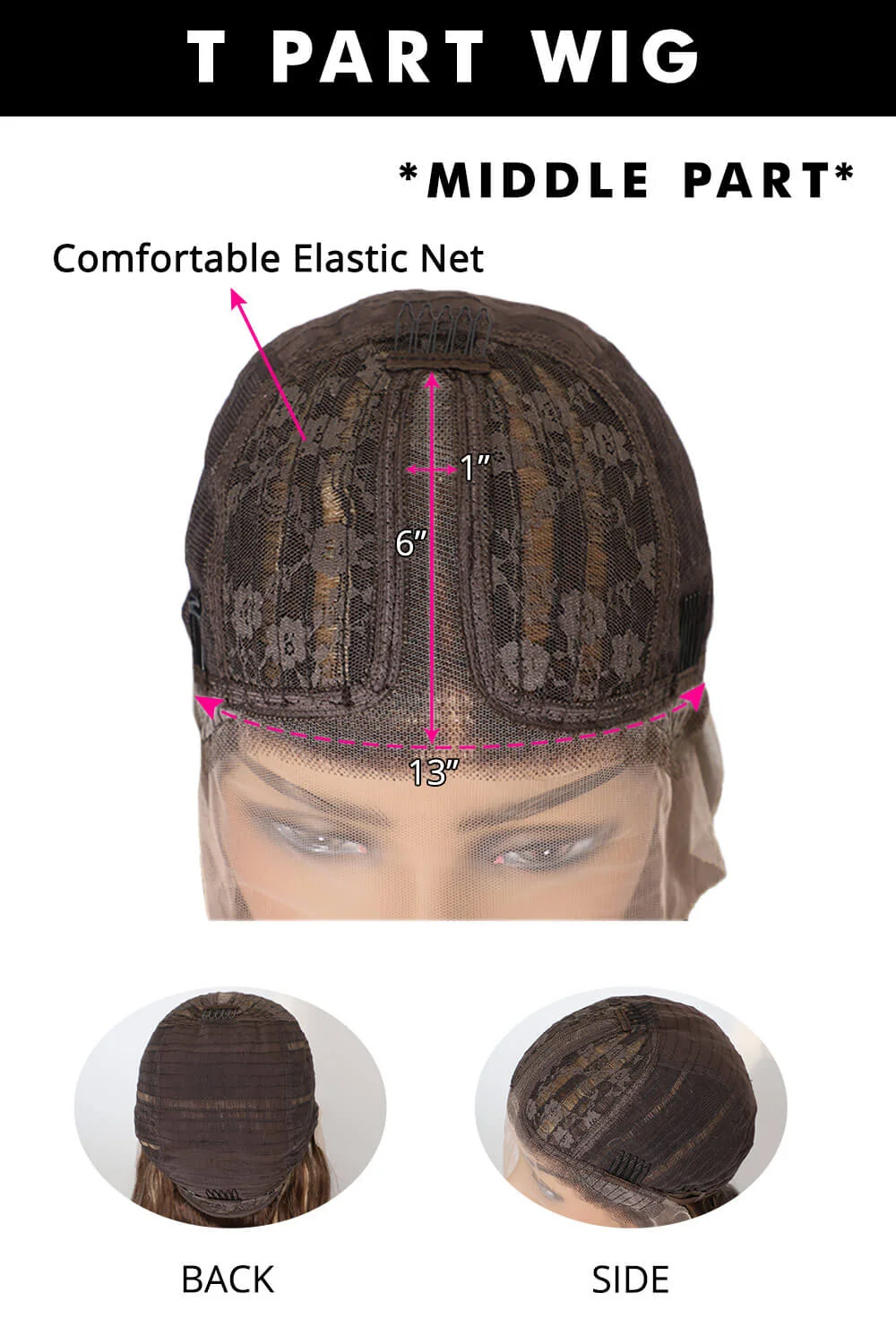 T Part Wig Side Part Bob Kinky Curly-PB40 - Image 6